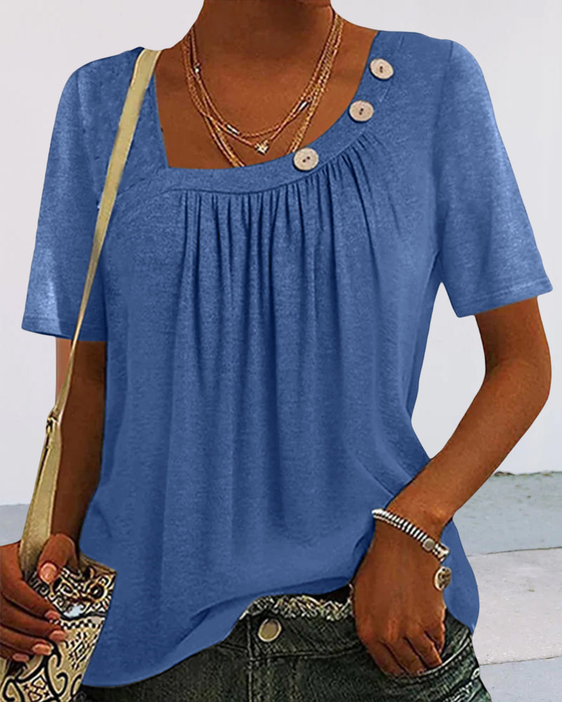 Tanaïs | Button-Detailed Top