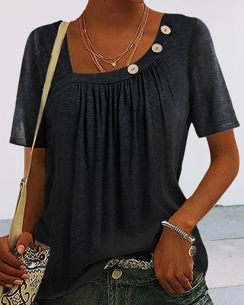 Tanaïs | Button-Detailed Top