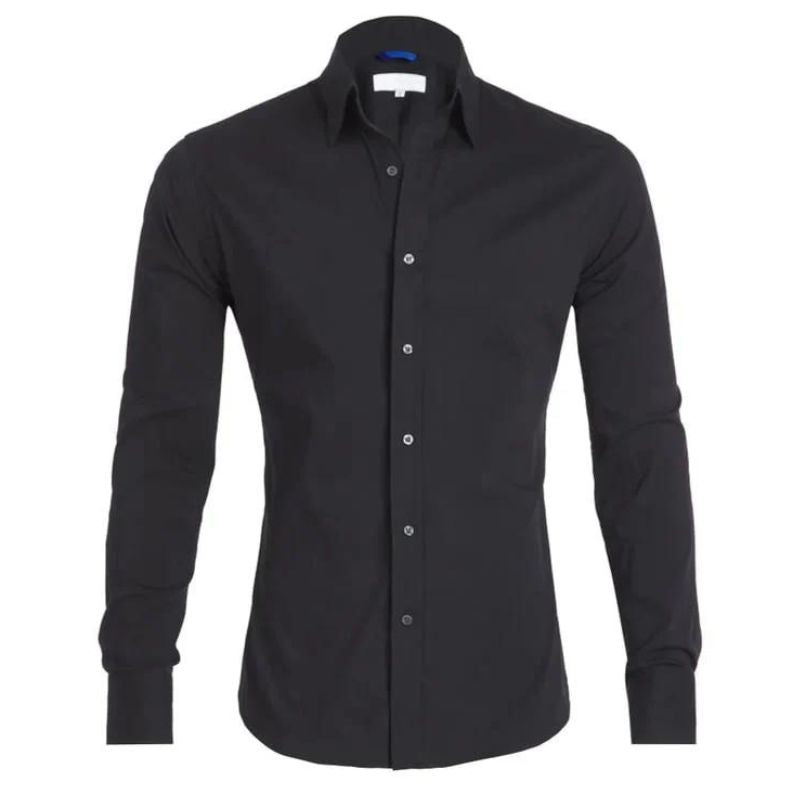 Men’s Stretch Cotton Dress Shirt | Classic Fit Button-Down | Everyday Office Shirt