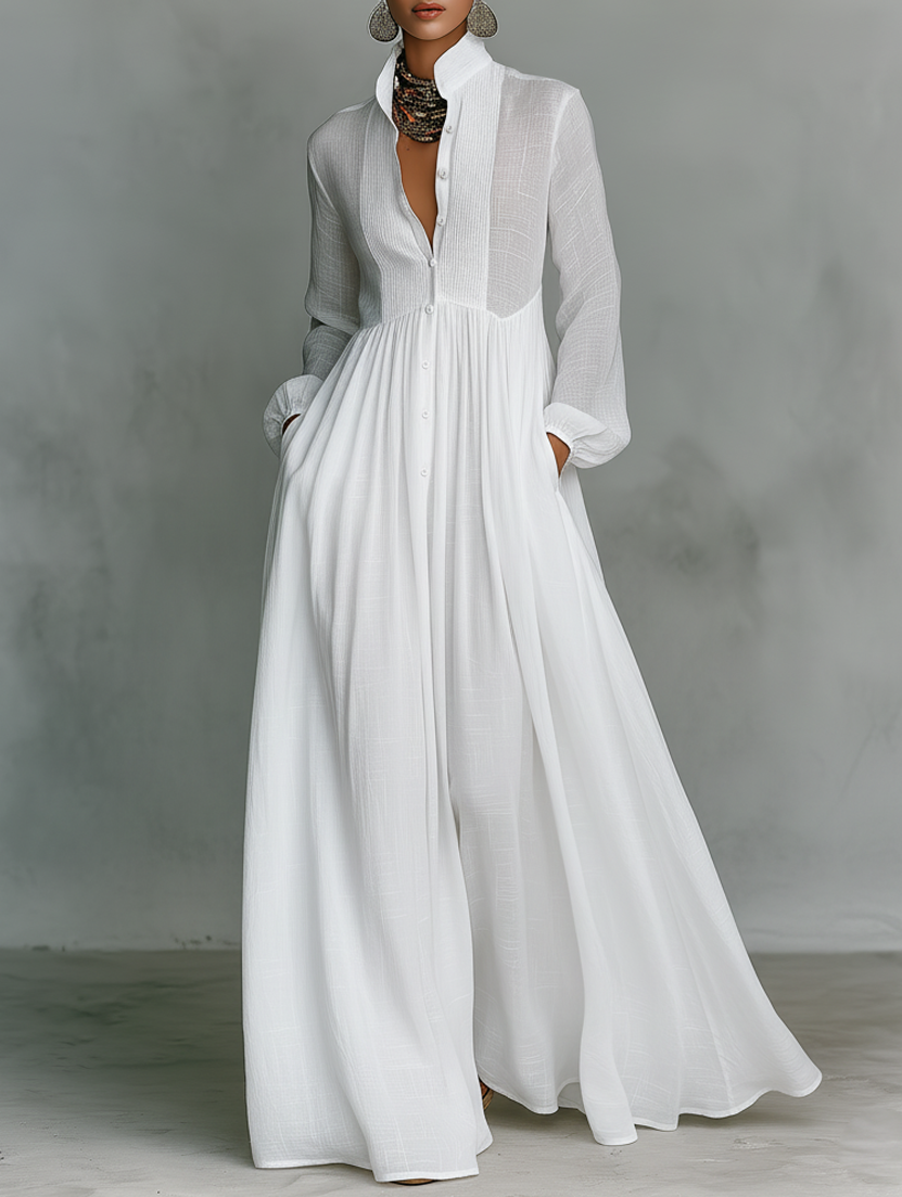 Nora | Flowing Button-Front Maxi Dress