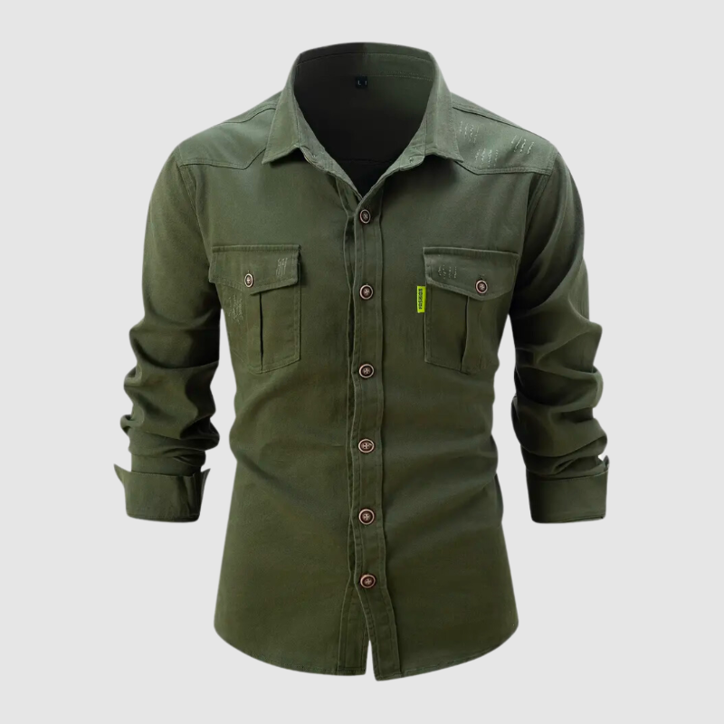 Utility Work Shirt | Heavyweight Cotton | Dual Chest Pockets