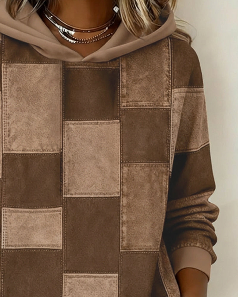 Elena Patchwork Denim Hoodie