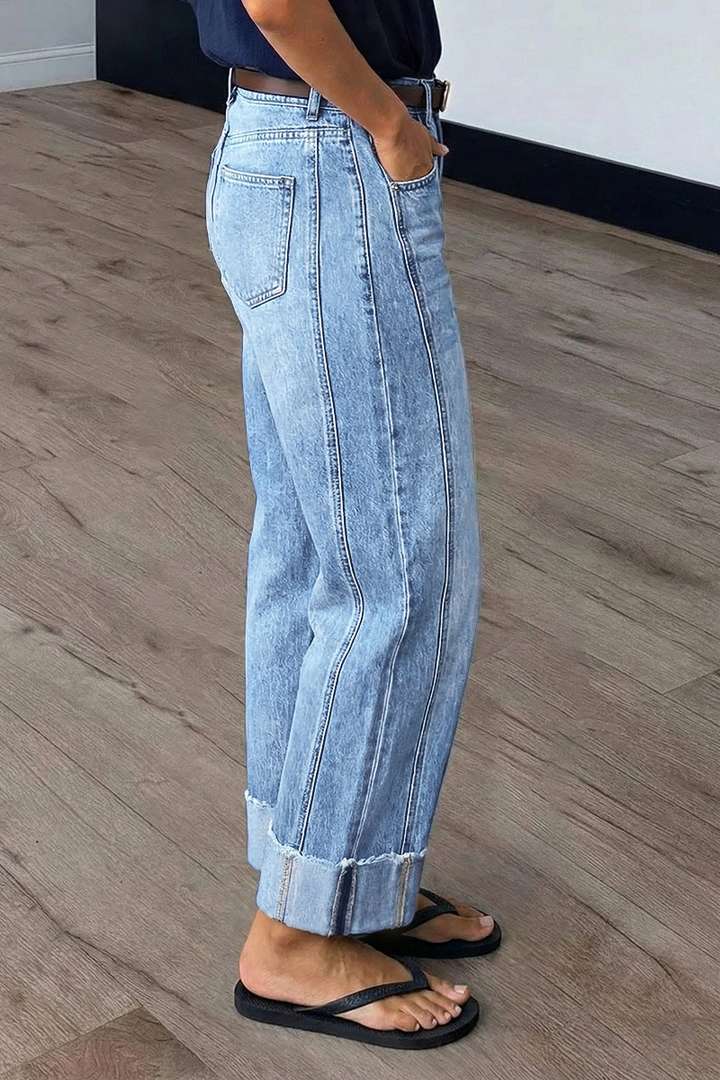Alberte | Wide-Leg Cuffed Jeans
