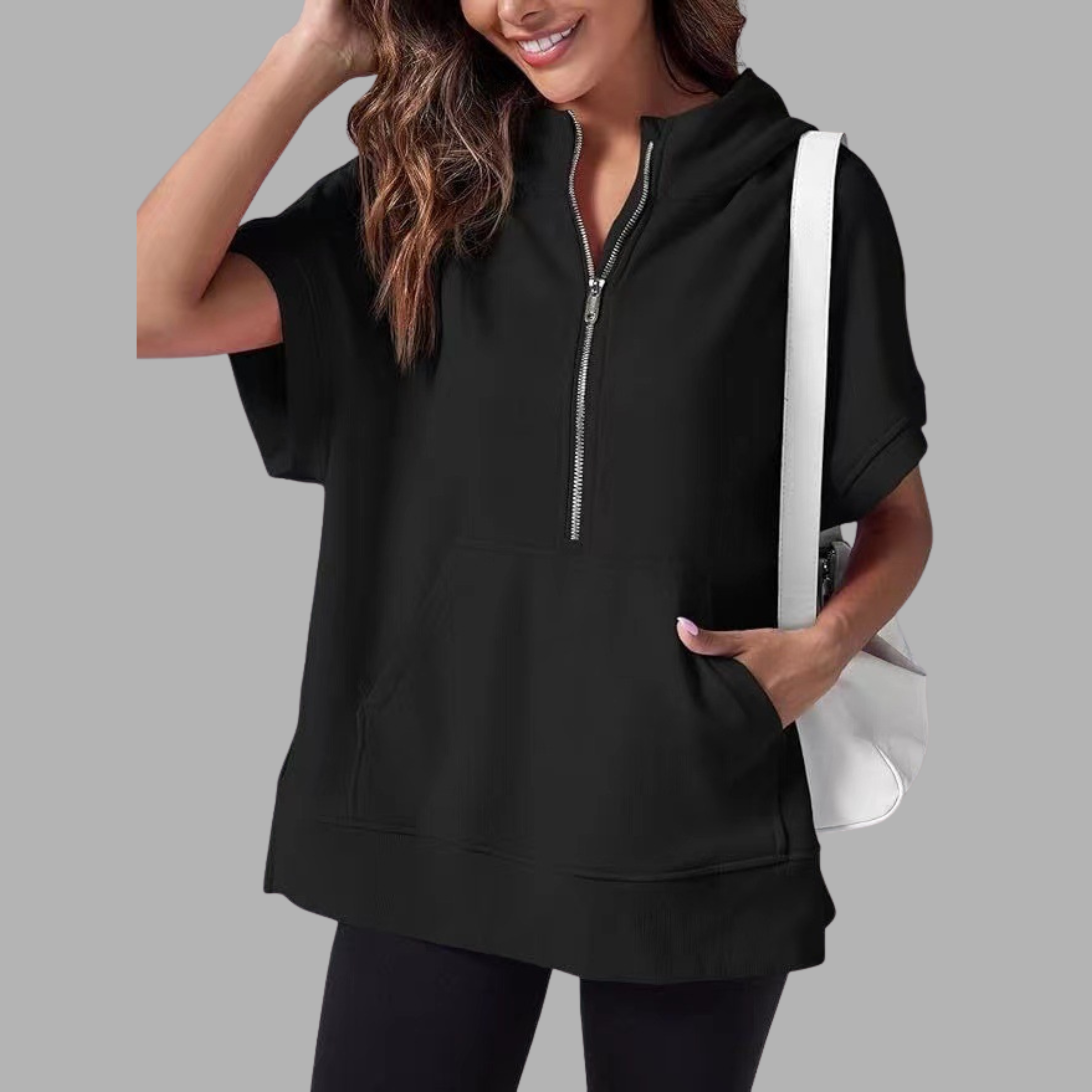 EMERLINDA™ | Relaxed Oversized Half-Zip Summer Hoodie