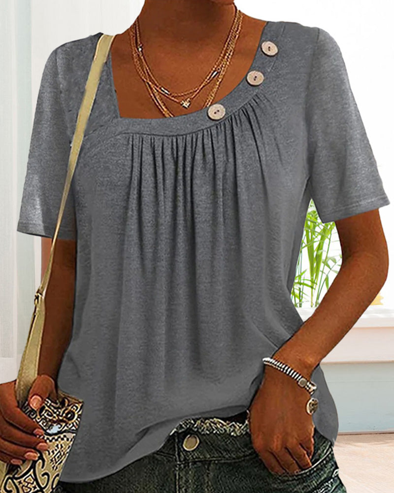 Tanaïs | Button-Detailed Top