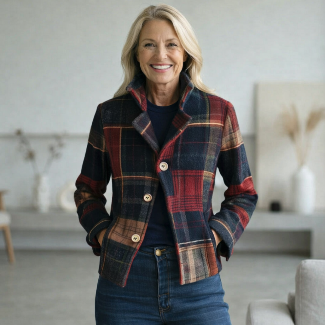 Nora™ – Checked Intermediate Jacket with Collar