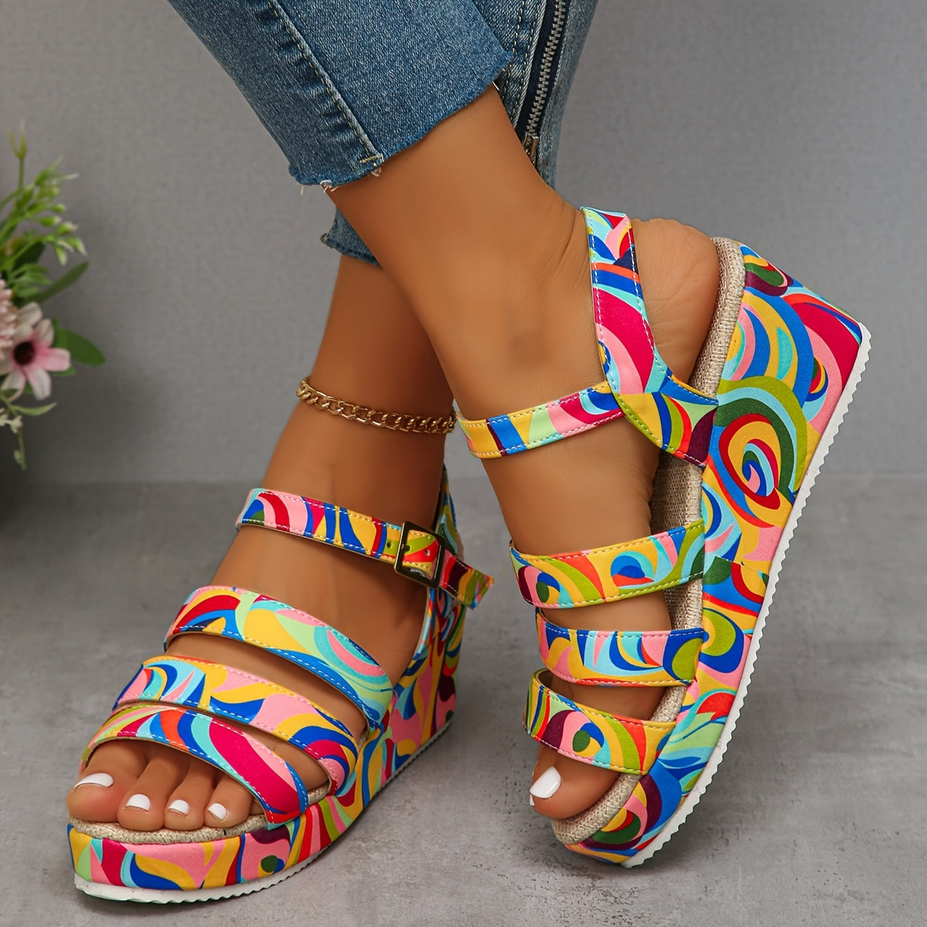 Madelon | Strappy Wedge Sandal