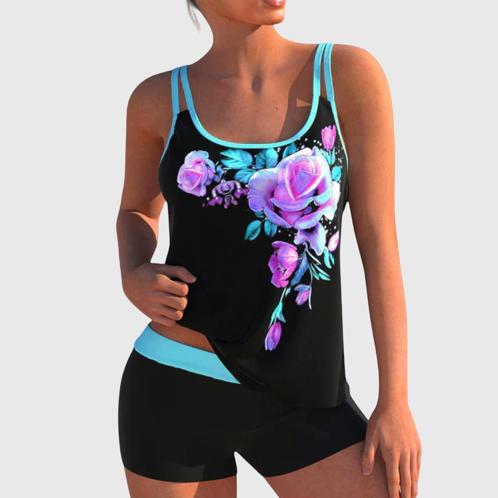 Alice | Floral Tankini & Shorts Swim Set