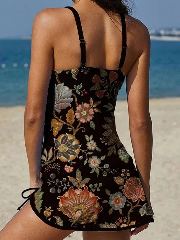 Fiesta | Belly-Covering Graphic Floral Tankini Set