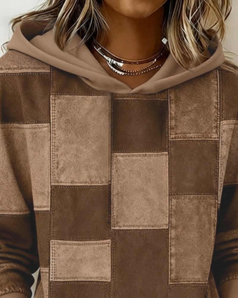 Elena Patchwork Denim Hoodie