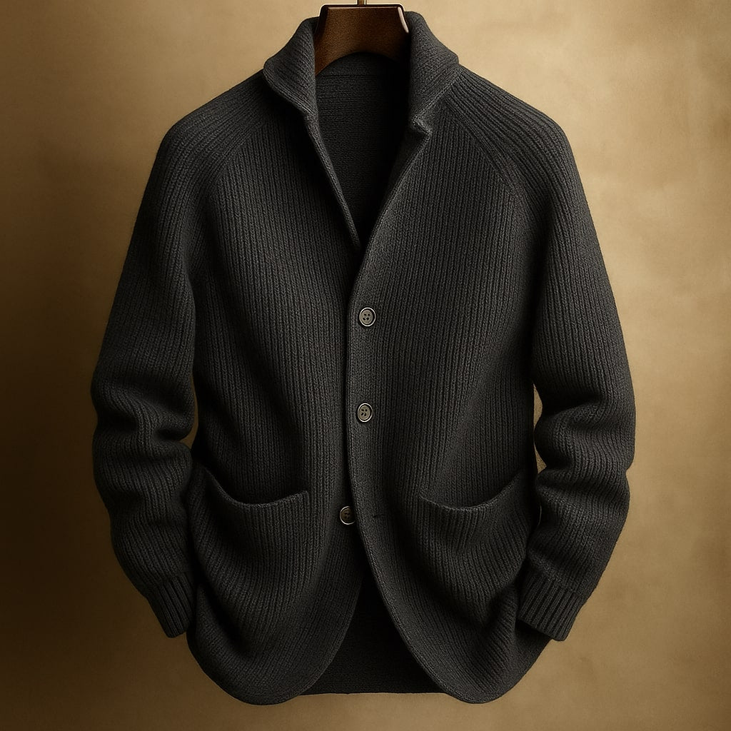 Malcolm | Ribbed Shawl-Collar Cardigan