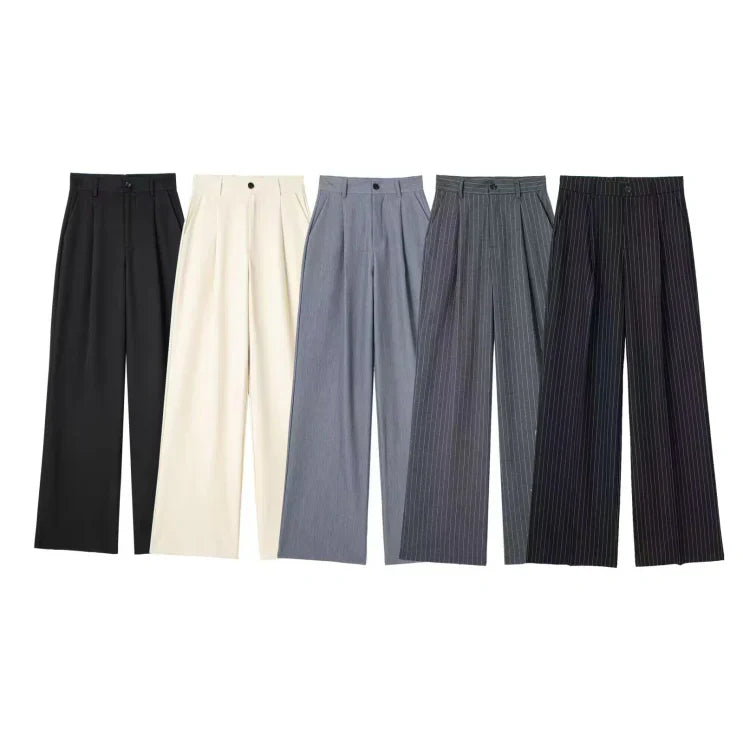 Noelle | High Waist Striped Trousers