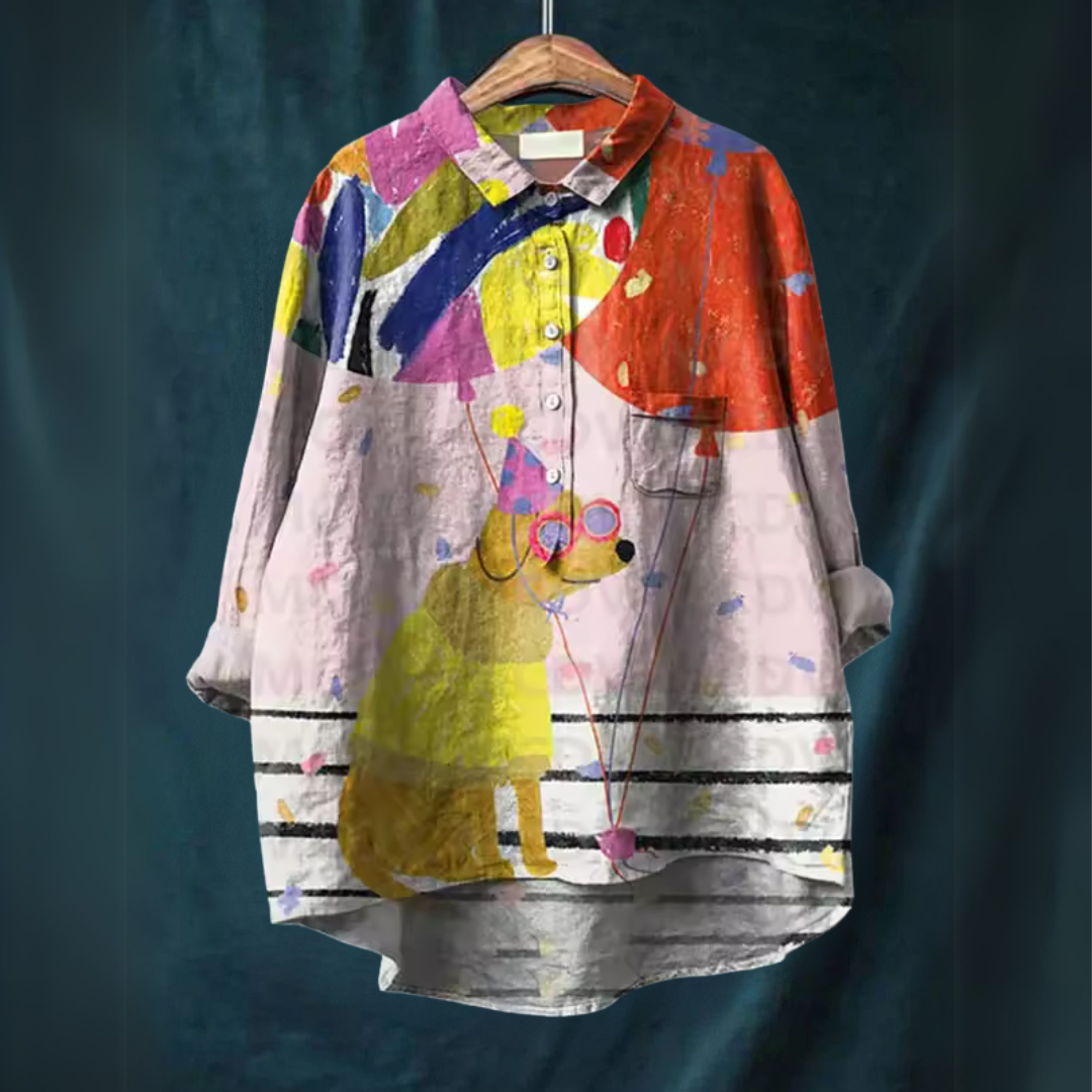 Maila Dog Art Shirt | Artistic Relaxed Fit Shirt
