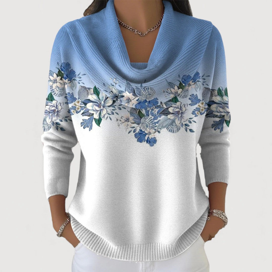Amelia™ Flower Sweater with Soft Neckline