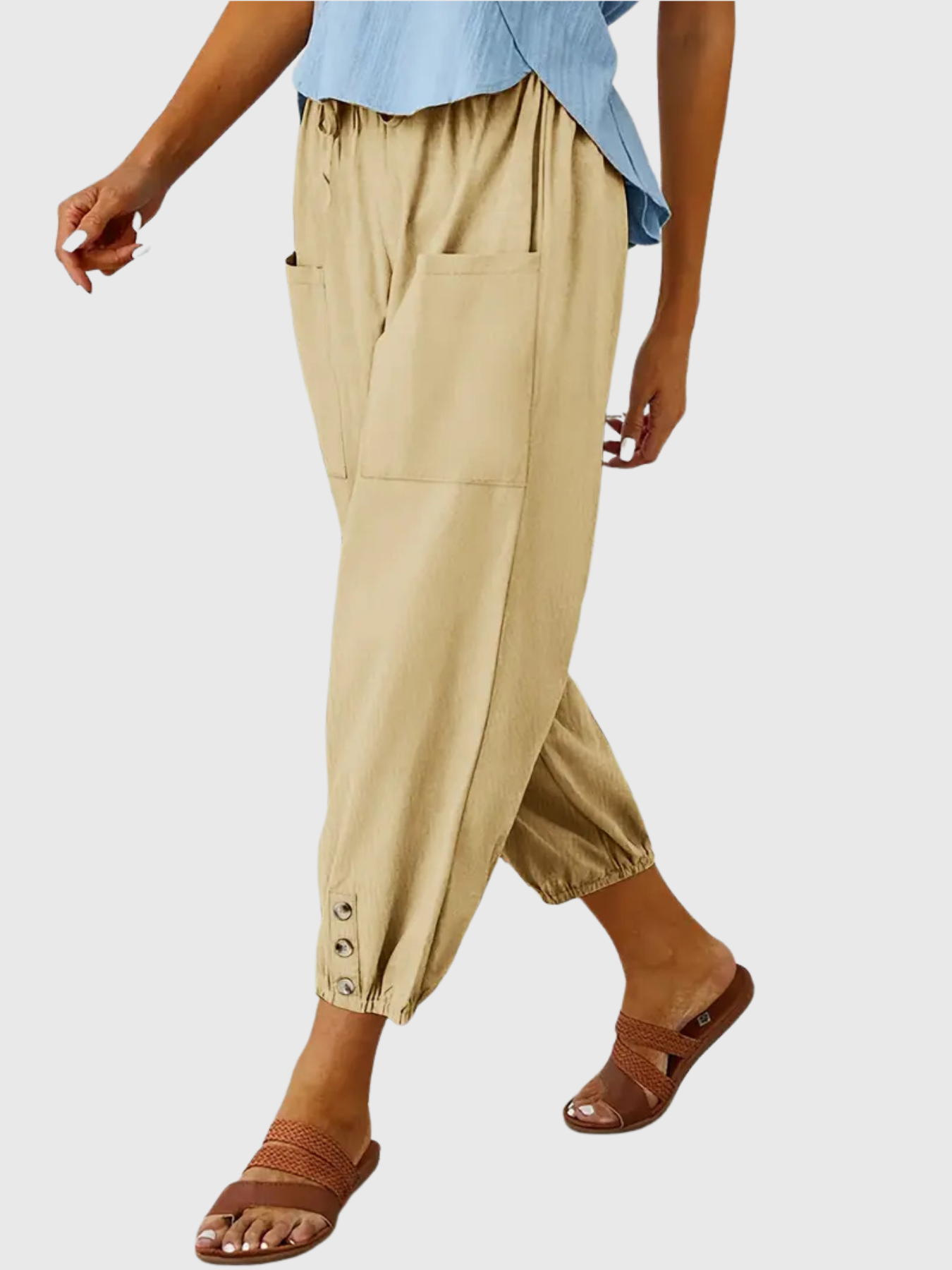 Tessa | Relaxed Button-Cuff Pants