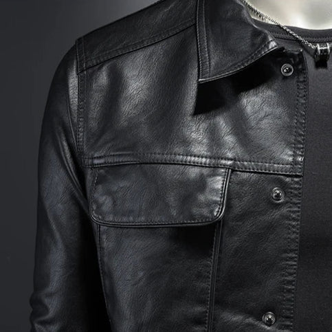 Blake | Classic Leather Trucker Jacket