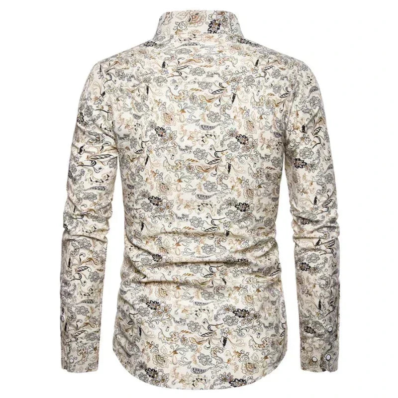 Slim Fit Dress Shirt | Micro-Dot Pattern | Stretch Cotton Blend