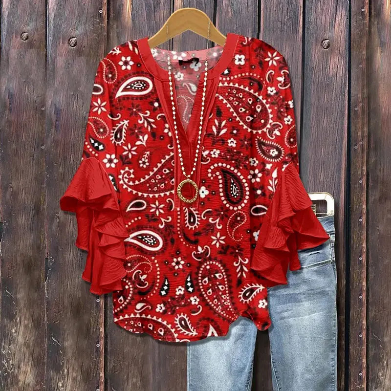 ADELAIDE™ | Vintage Mixed Motif Retro Blouse