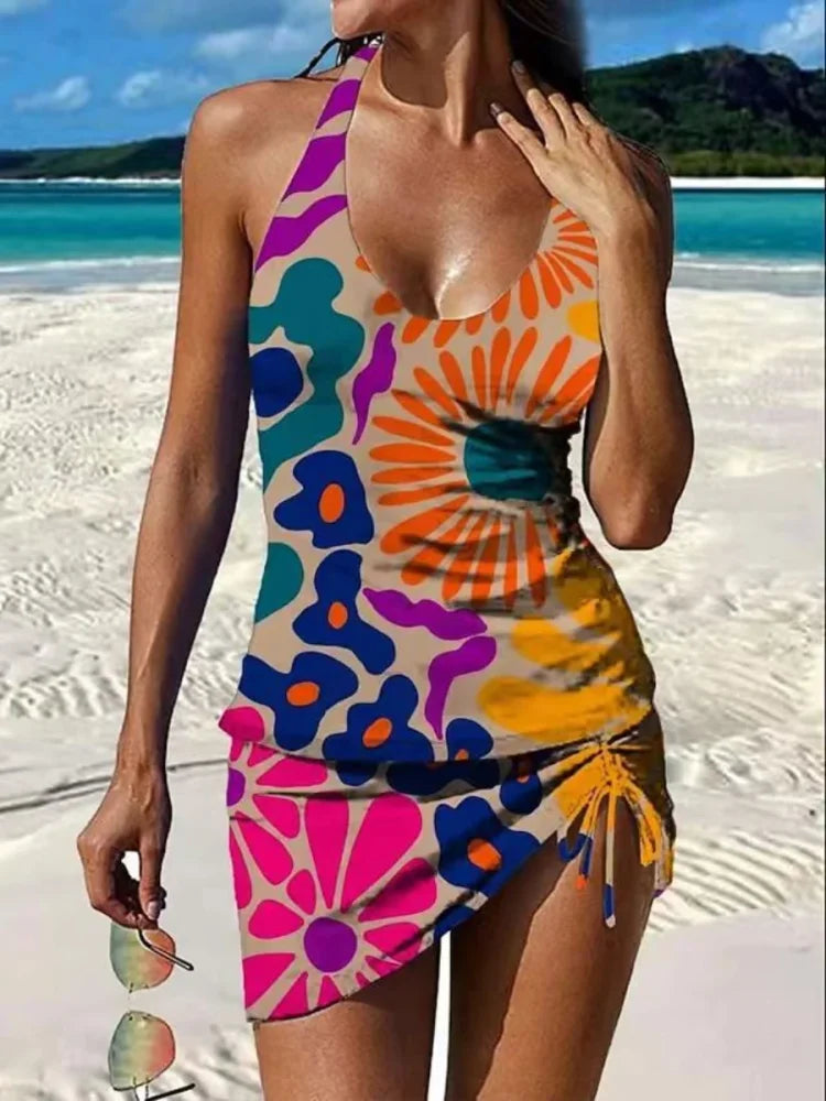 Fiesta | Belly-Covering Graphic Floral Tankini Set