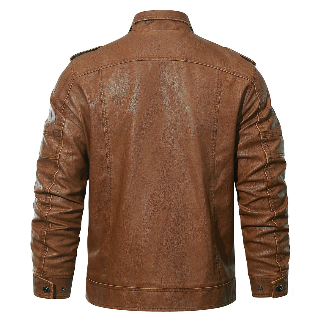 Bernard | Fleece-Lined Leather Biker Jacket