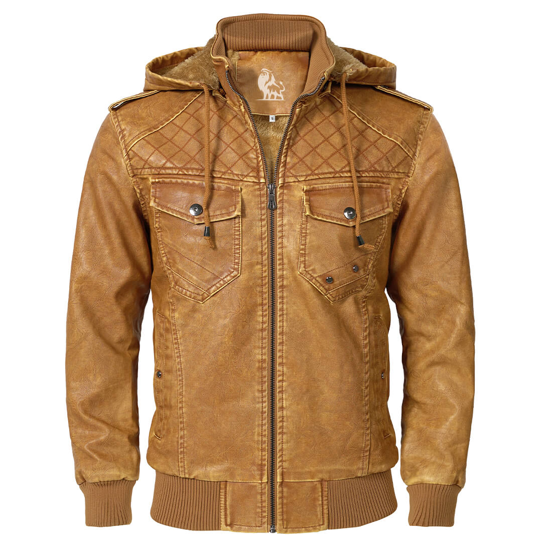 Douglas | Hooded Leather Bomber Jacket