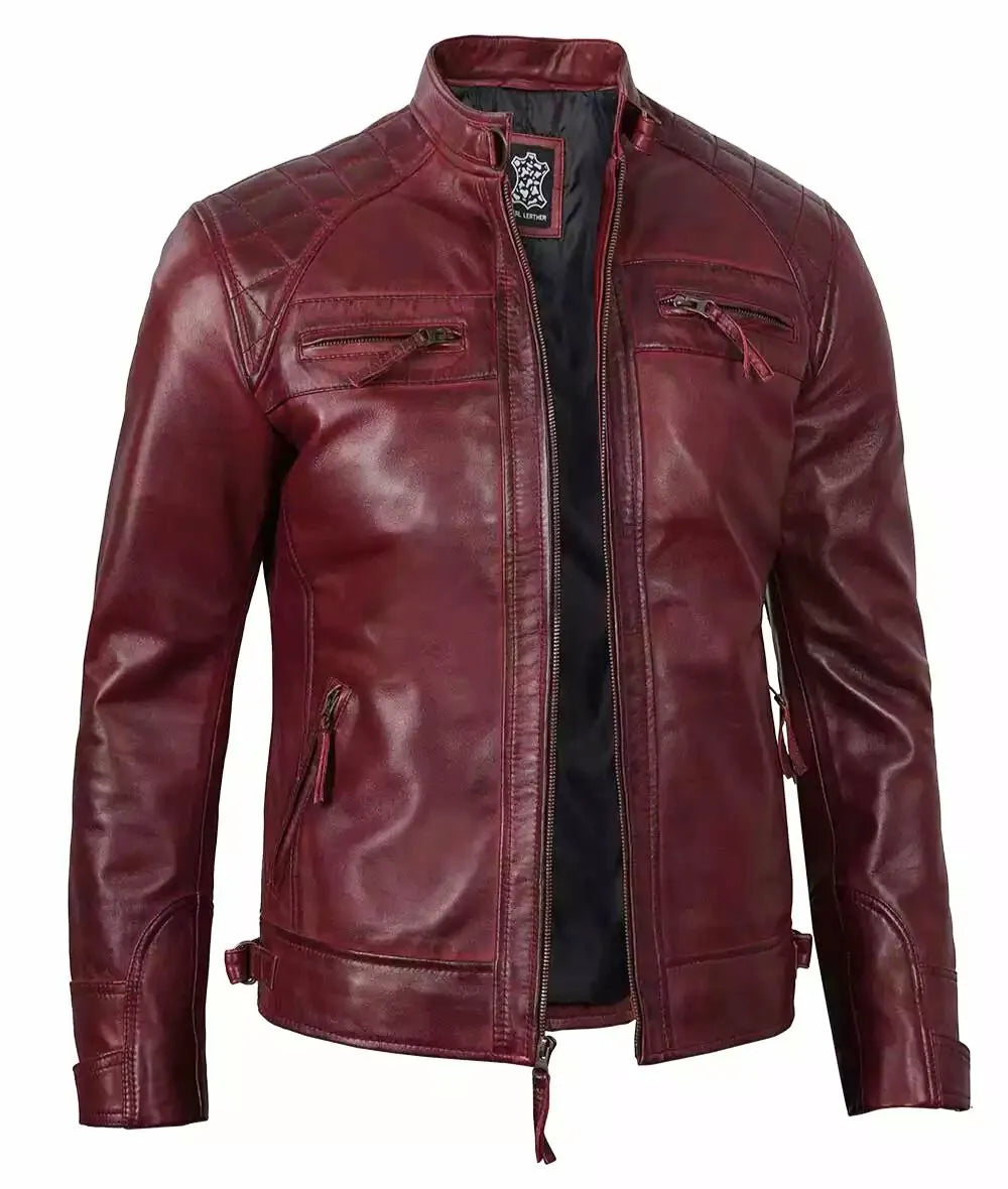 Donovan | Quilted Shoulder Leather Jacket