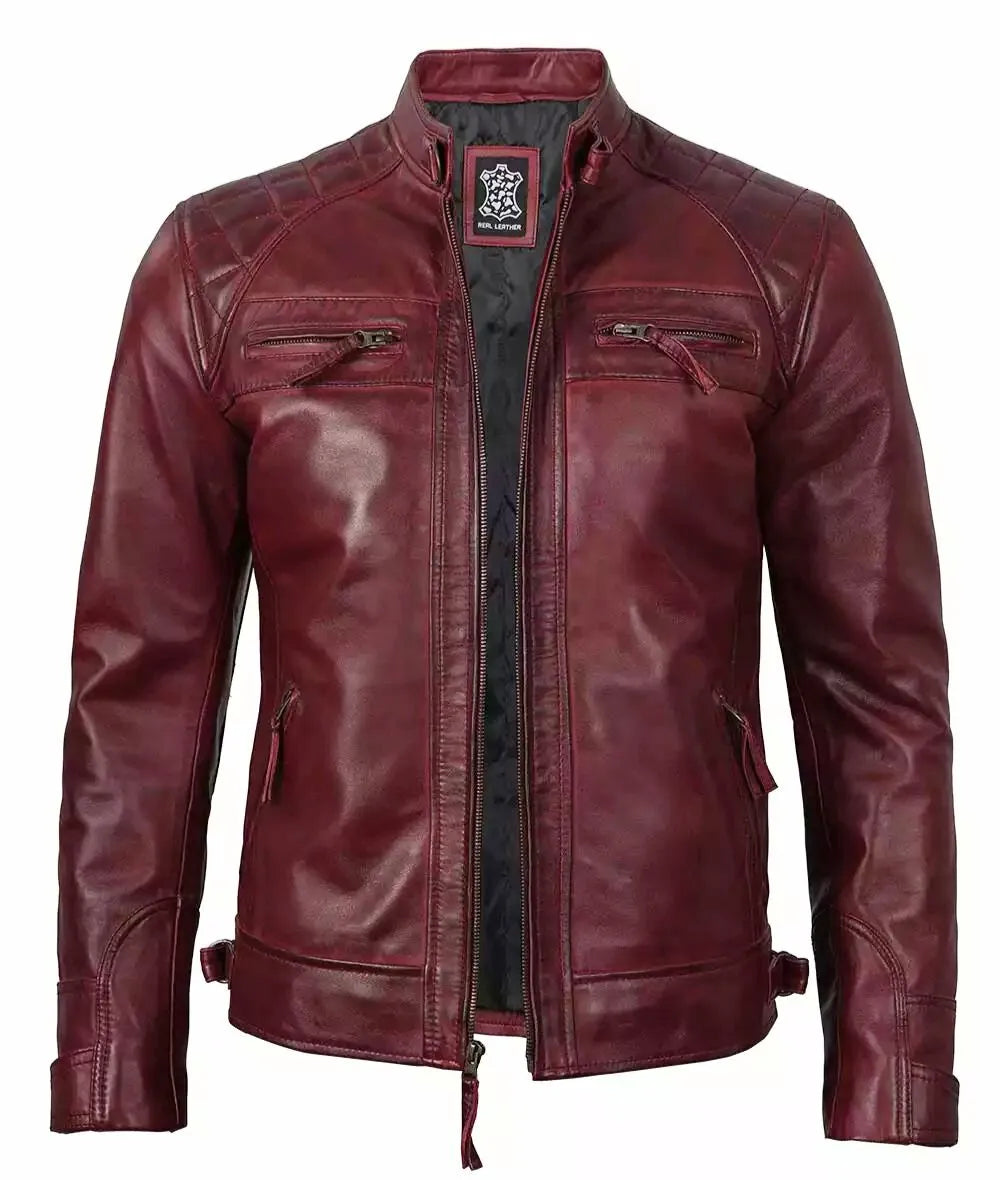Donovan | Quilted Shoulder Leather Jacket
