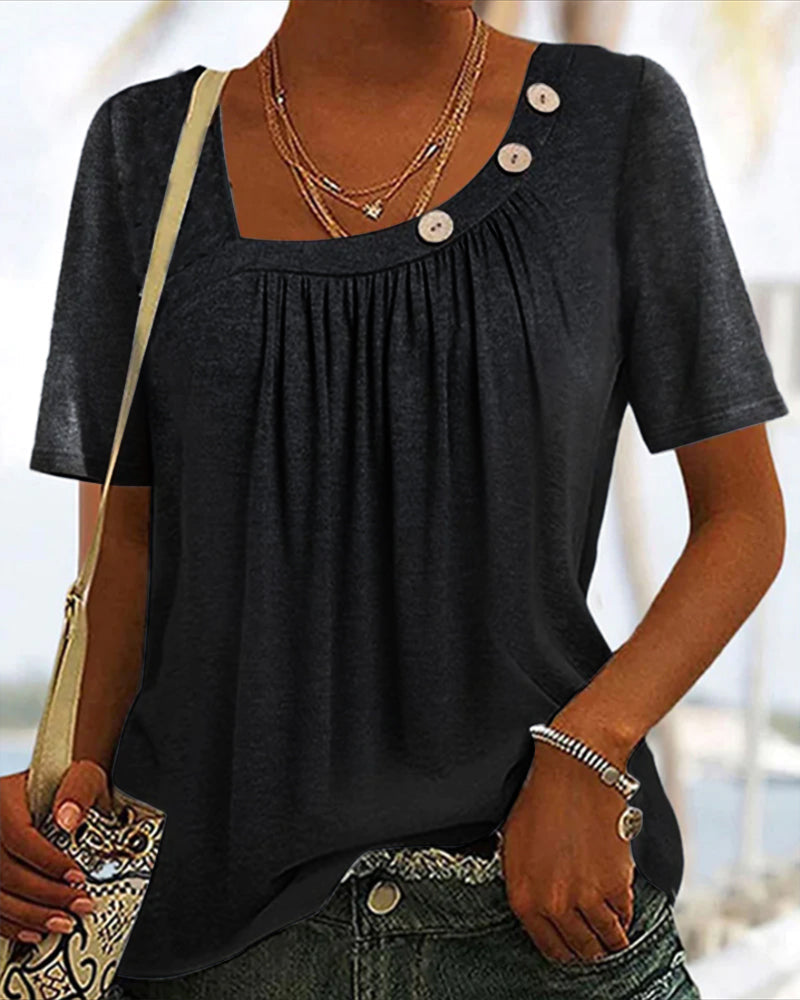 Tanaïs | Button-Detailed Top