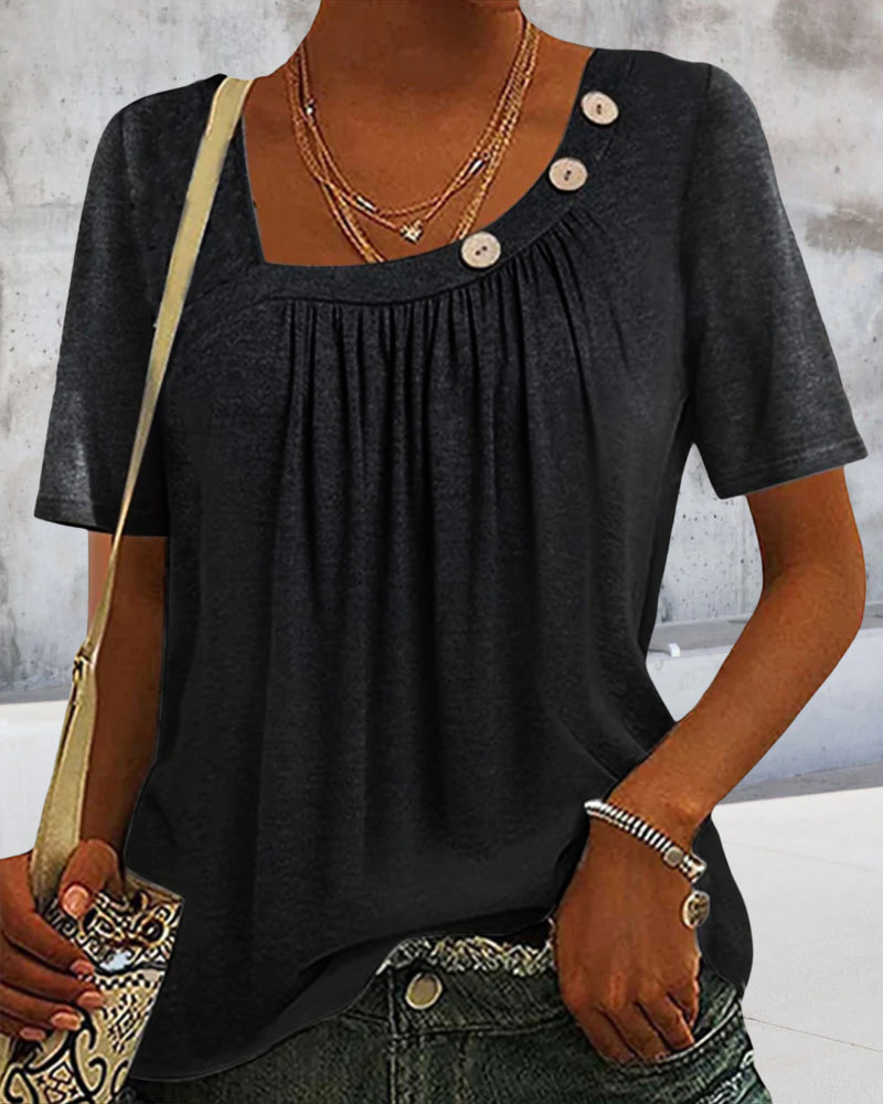 Tanaïs | Button-Detailed Top