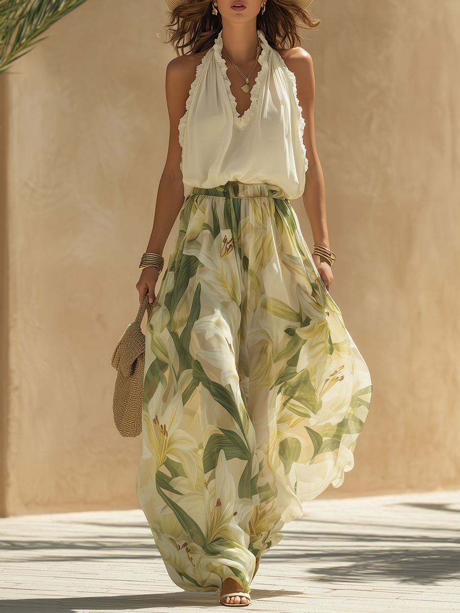 Sandra™ | Elegant Flowing Set with Floral Print