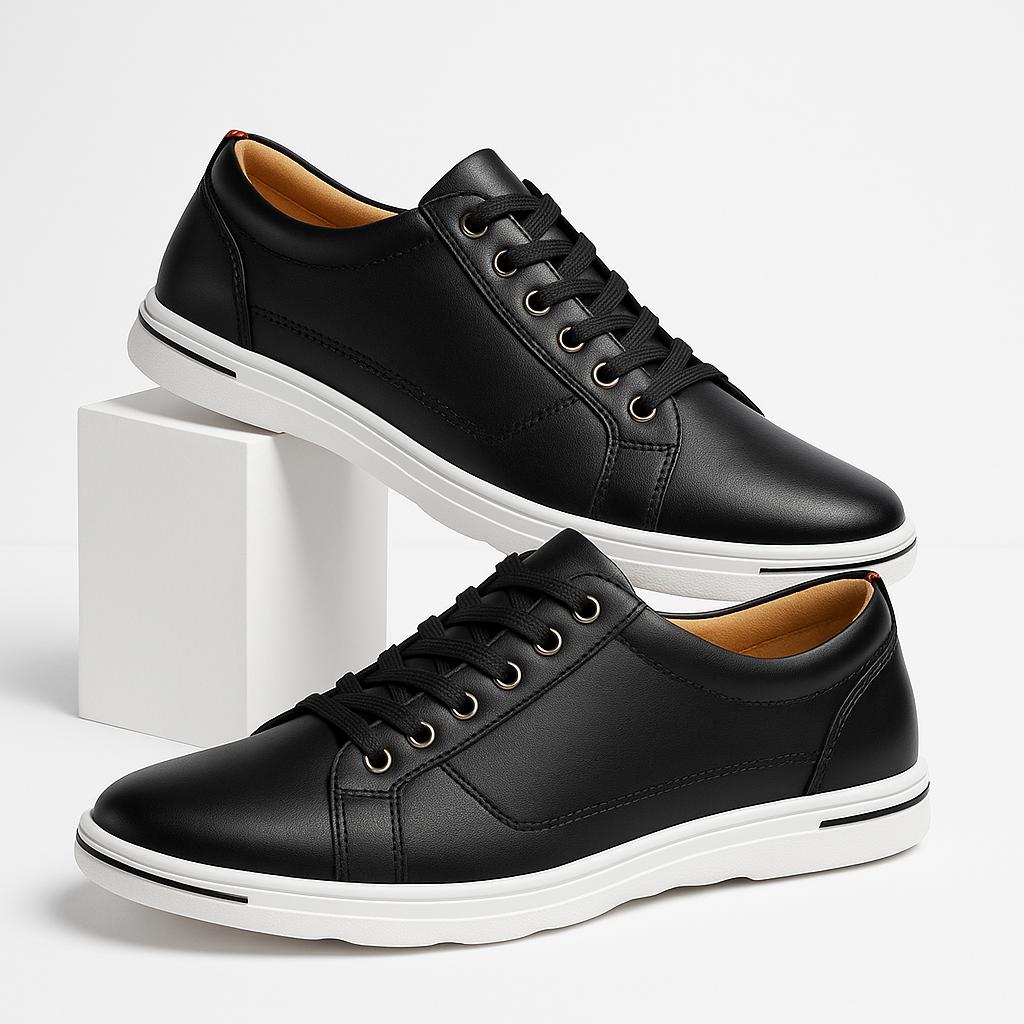 Men’s Sleek Low-Top Sneakers | Bold Street Style | PU Leather & Cushioned Sole