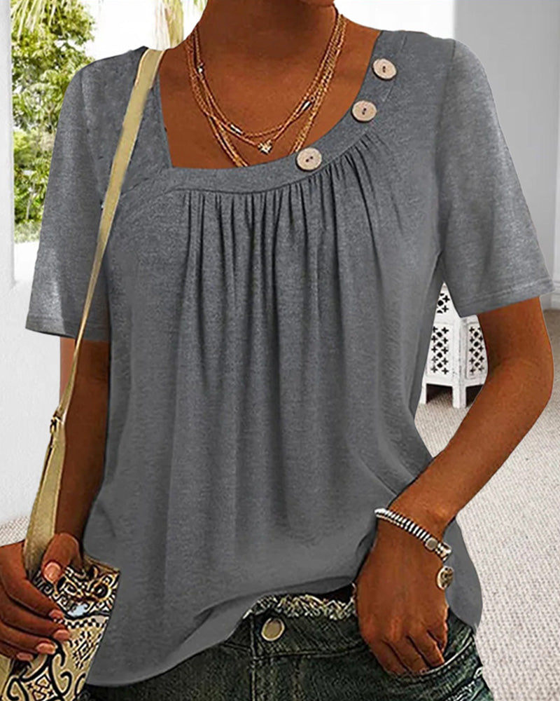 Tanaïs | Button-Detailed Top