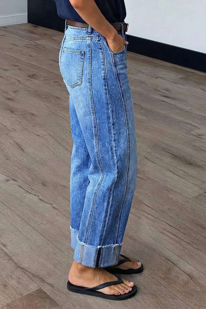 Alberte | Wide-Leg Cuffed Jeans