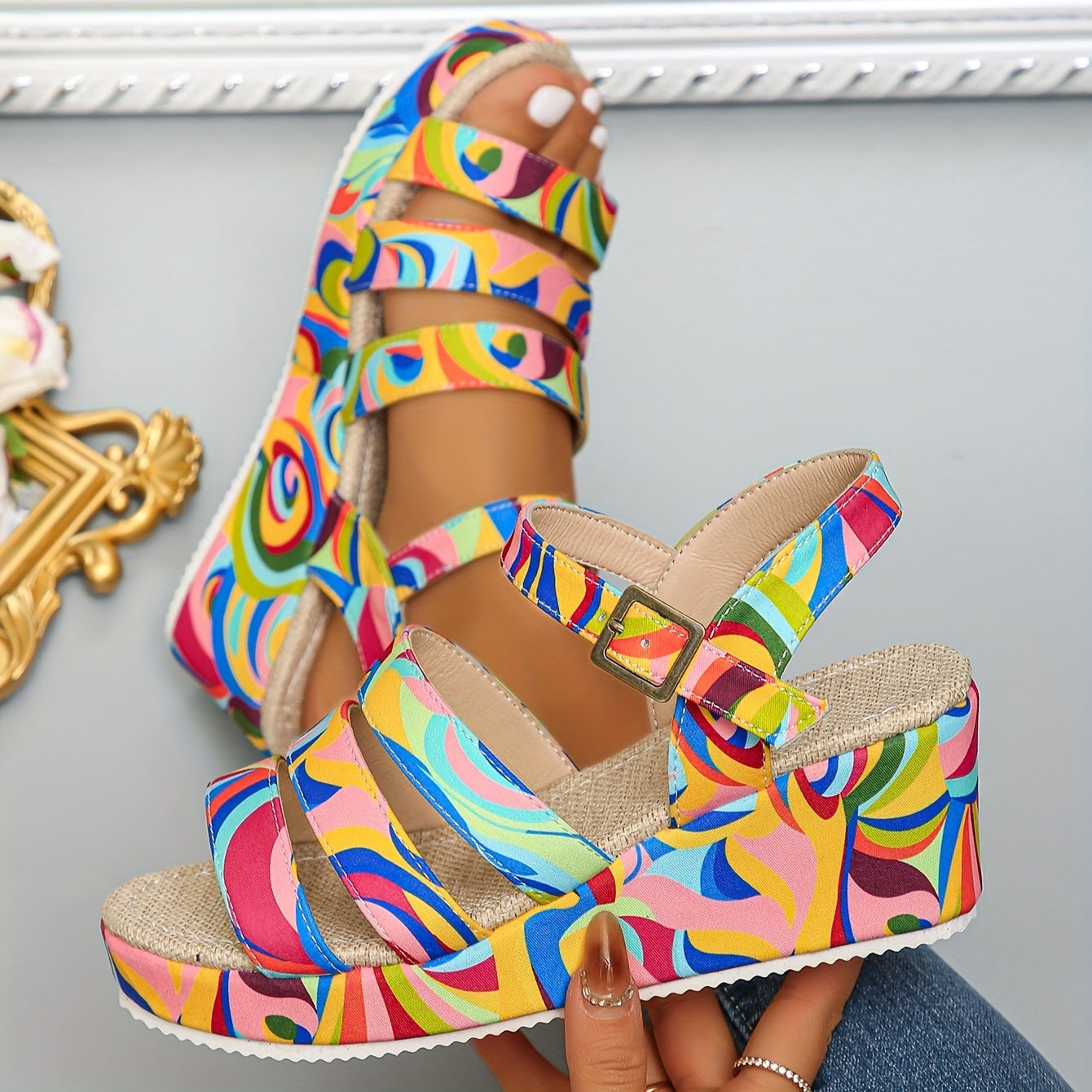 Madelon | Strappy Wedge Sandal