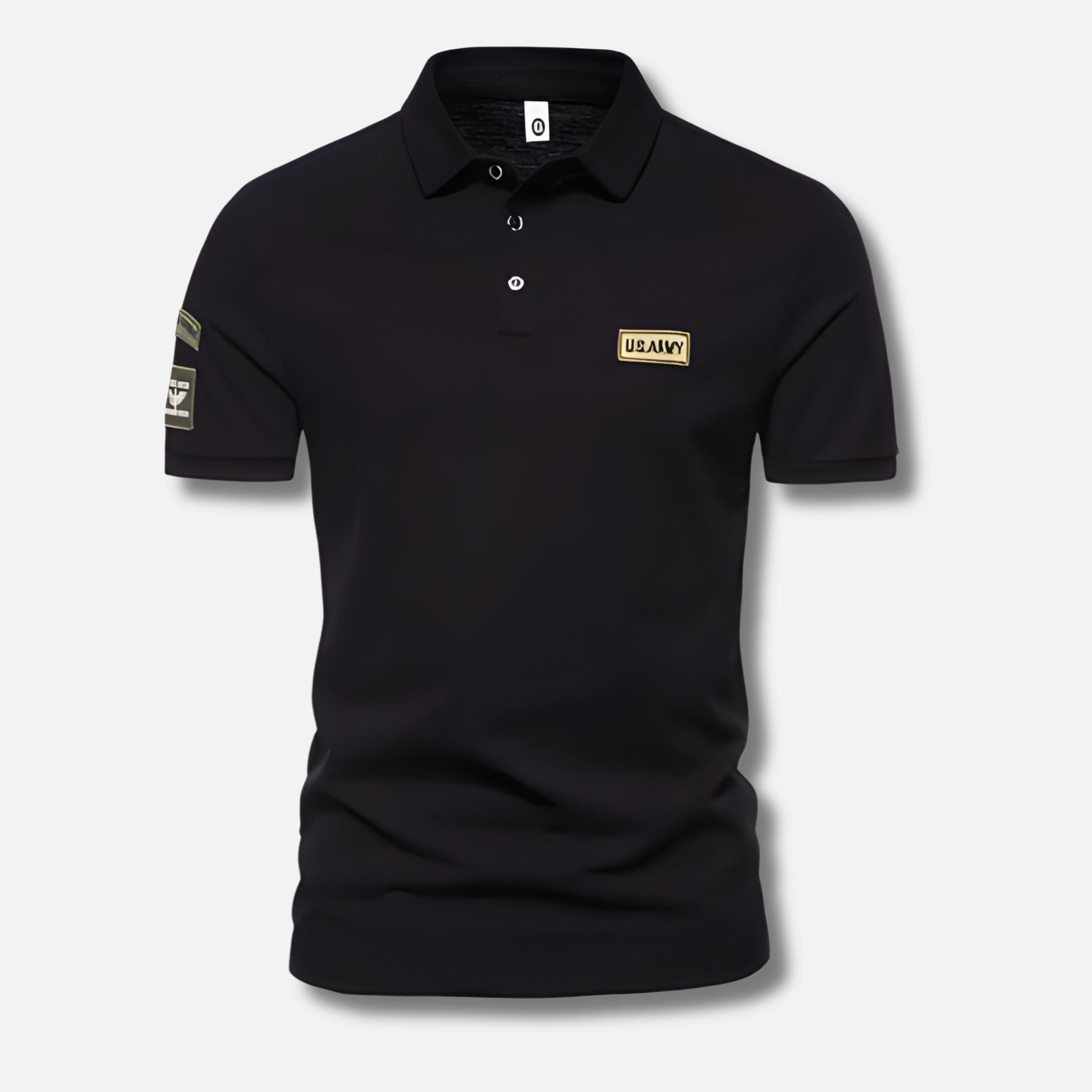 Men’s Polo Shirt | Military Patch Short Sleeve Top | Casual Canada