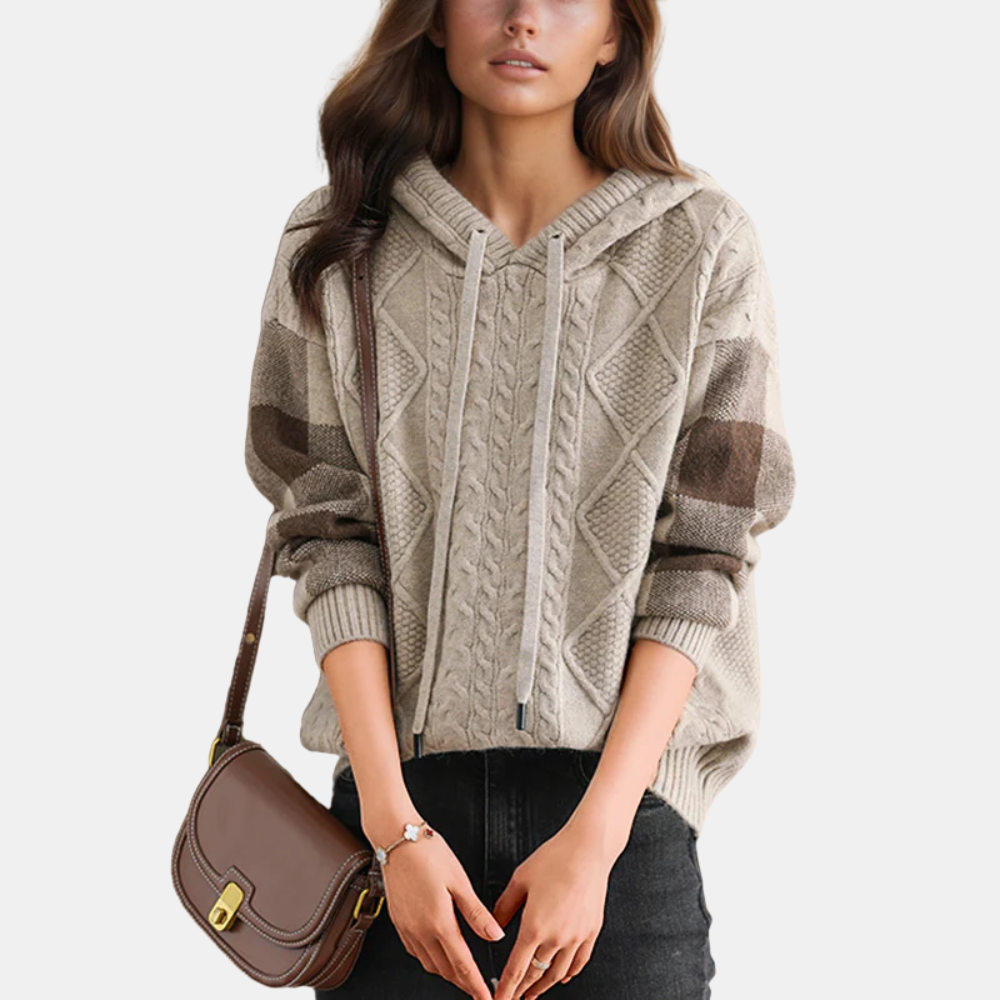 Babs | Cable Knit Hoodie Sweater