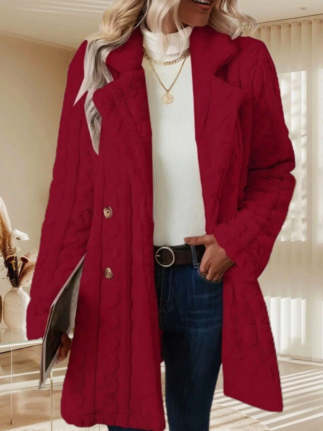 Grace | Luxe Cable-Knit Cardigan Coat