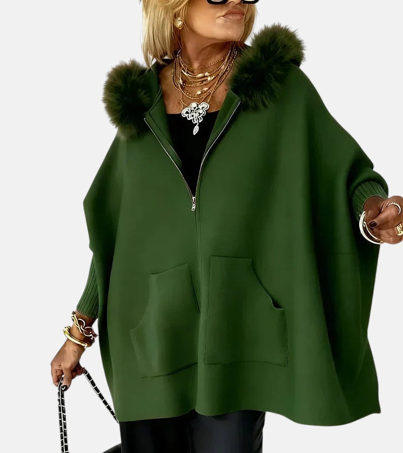 Diana | Casual Hooded Coat with Fur Collar