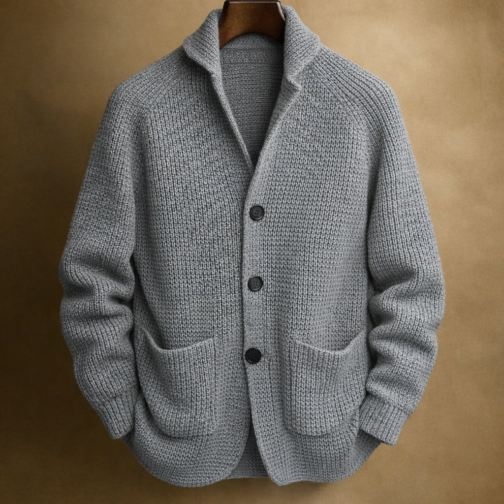Malcolm | Ribbed Shawl-Collar Cardigan