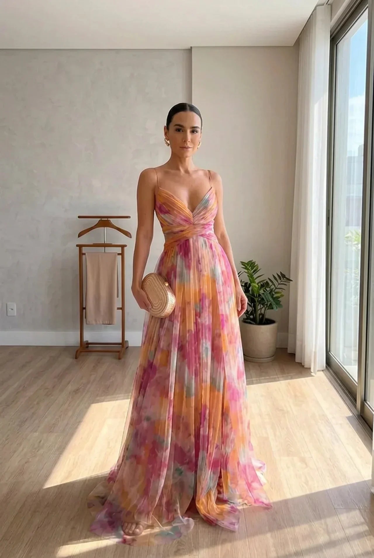 Coralie – Enchanting Floral Print Maxi Dress 🌸