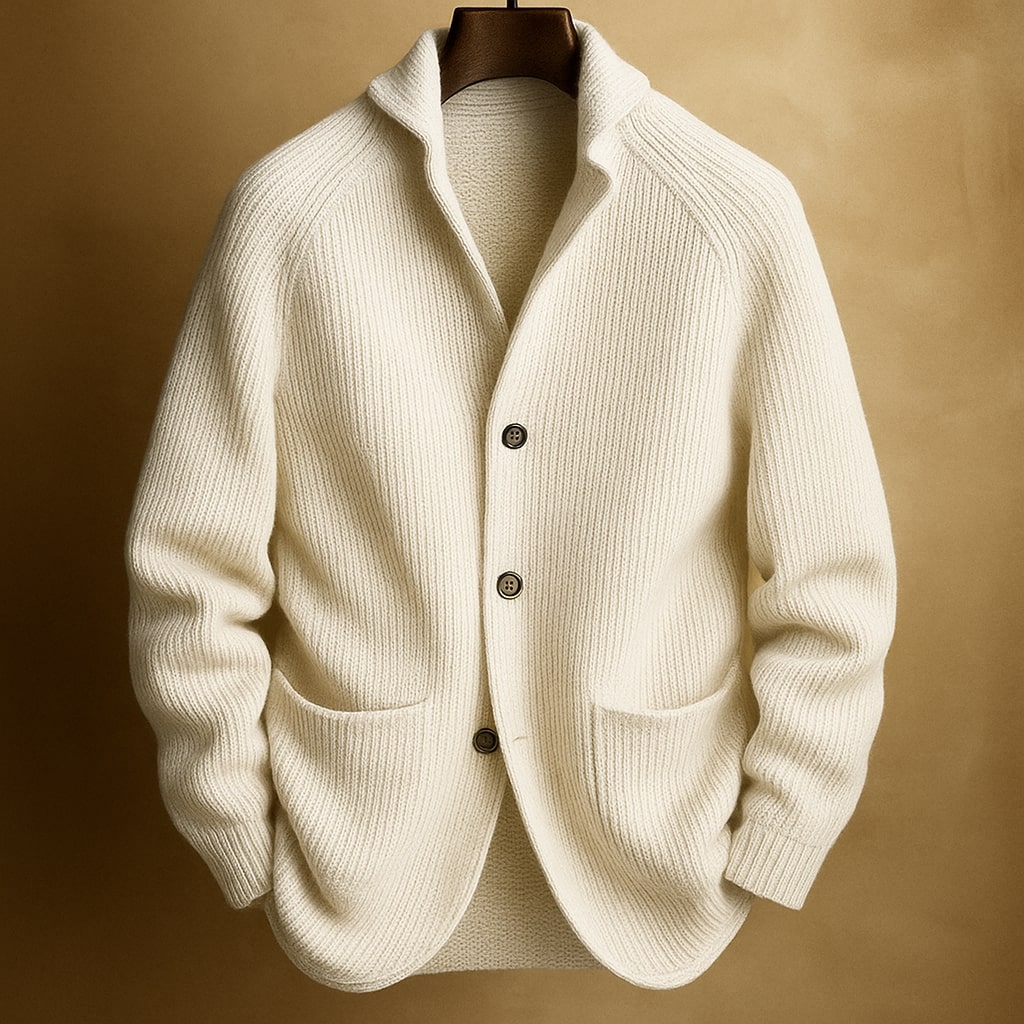Malcolm | Ribbed Shawl-Collar Cardigan
