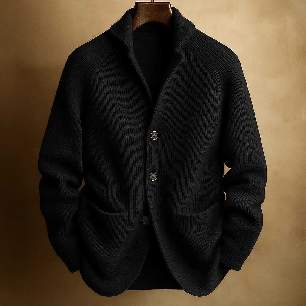 Malcolm | Ribbed Shawl-Collar Cardigan