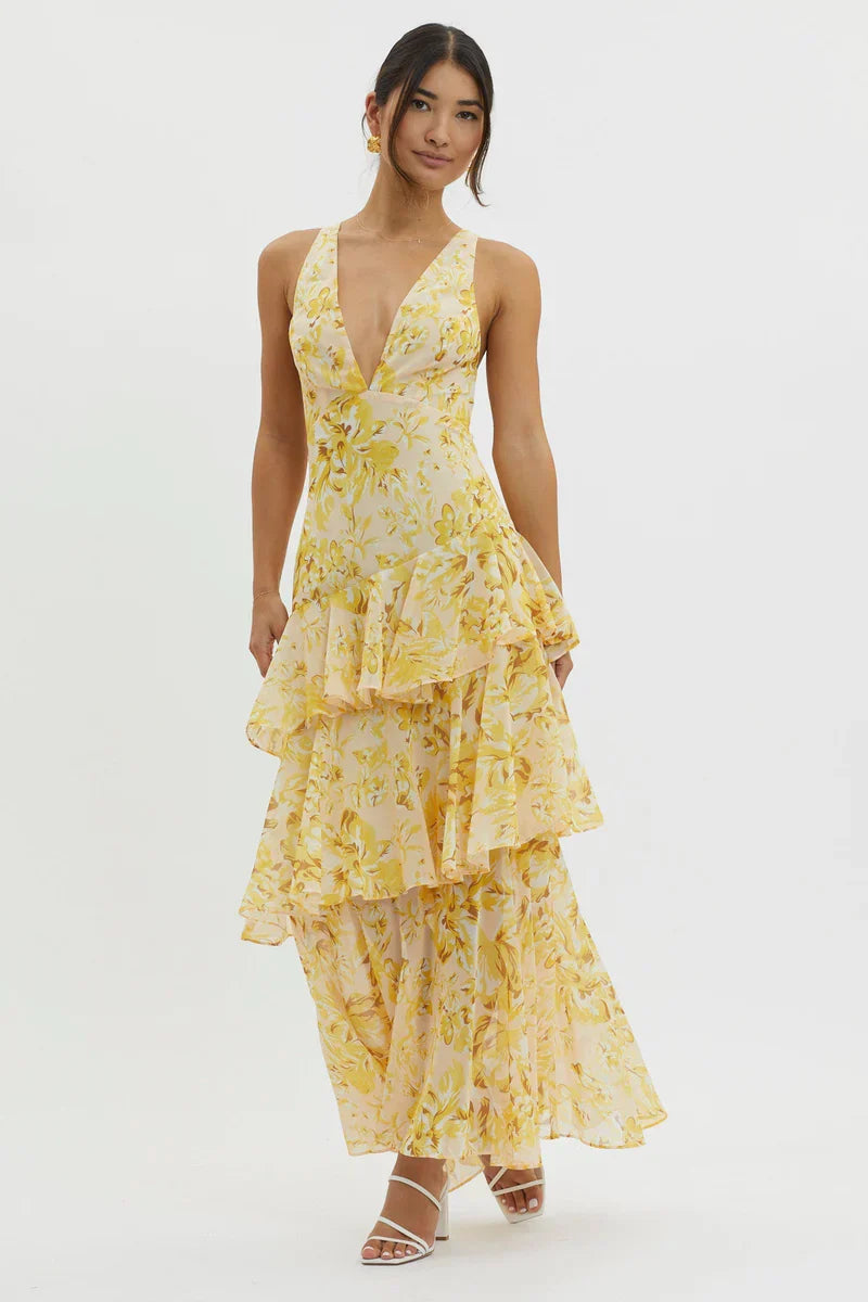 Ana | Elegant Floral Midi Dress