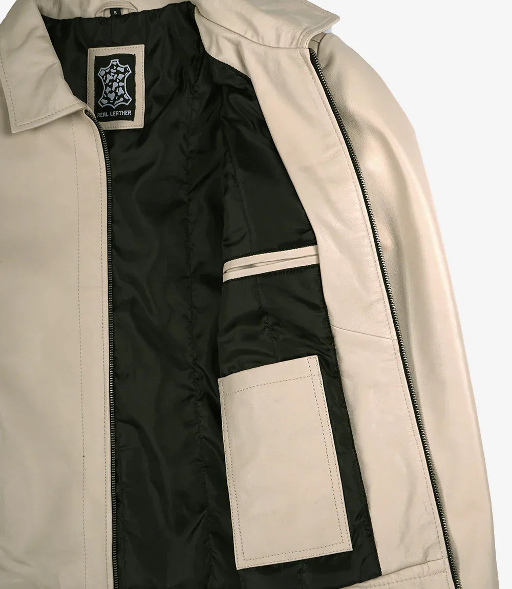 Gerald | Classic Leather Harrington Jacket
