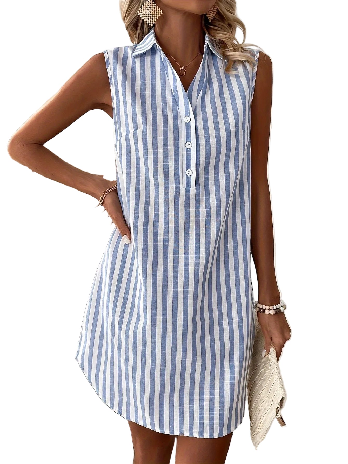 Elaine | Striped Shirt Dress