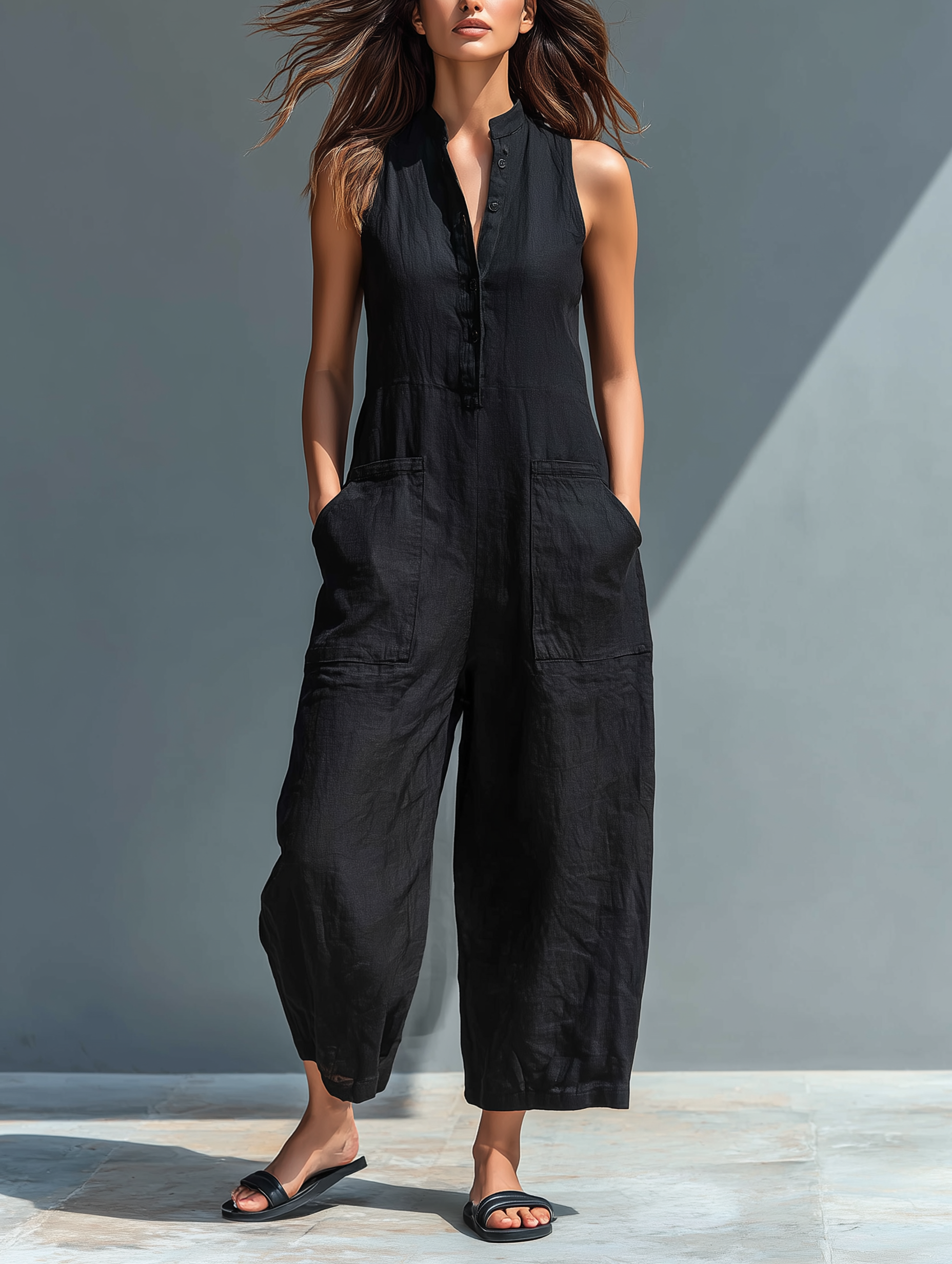 Adèle | Relaxed Sleeveless Jumpsuit