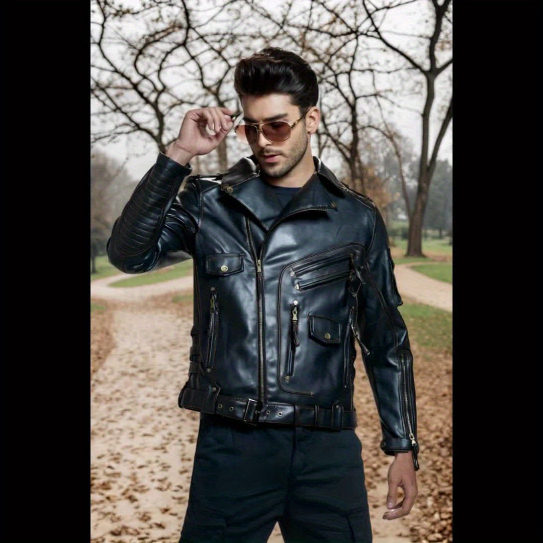 Gordon | Military Leather Biker Jacket