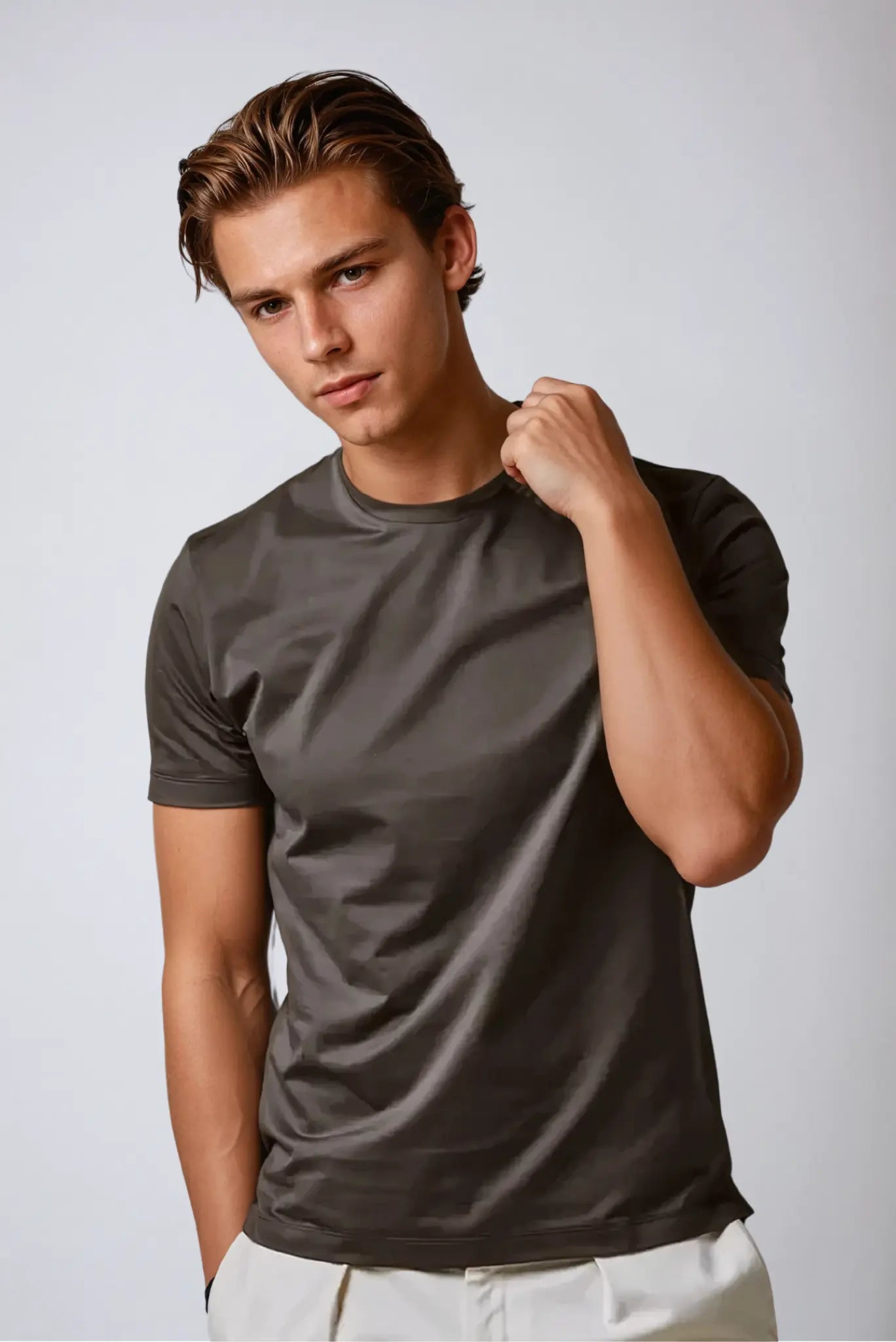 Men's Stretch Crewneck T-Shirt | Minimalist Fit | Soft Cotton Blend