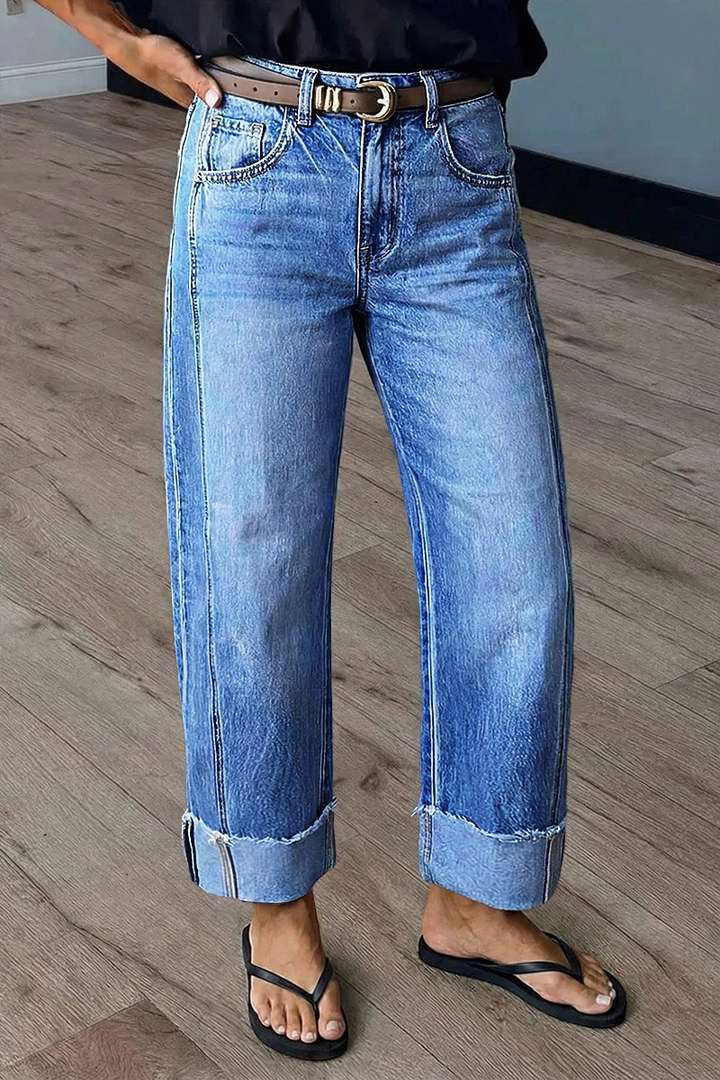 Alberte | Wide-Leg Cuffed Jeans