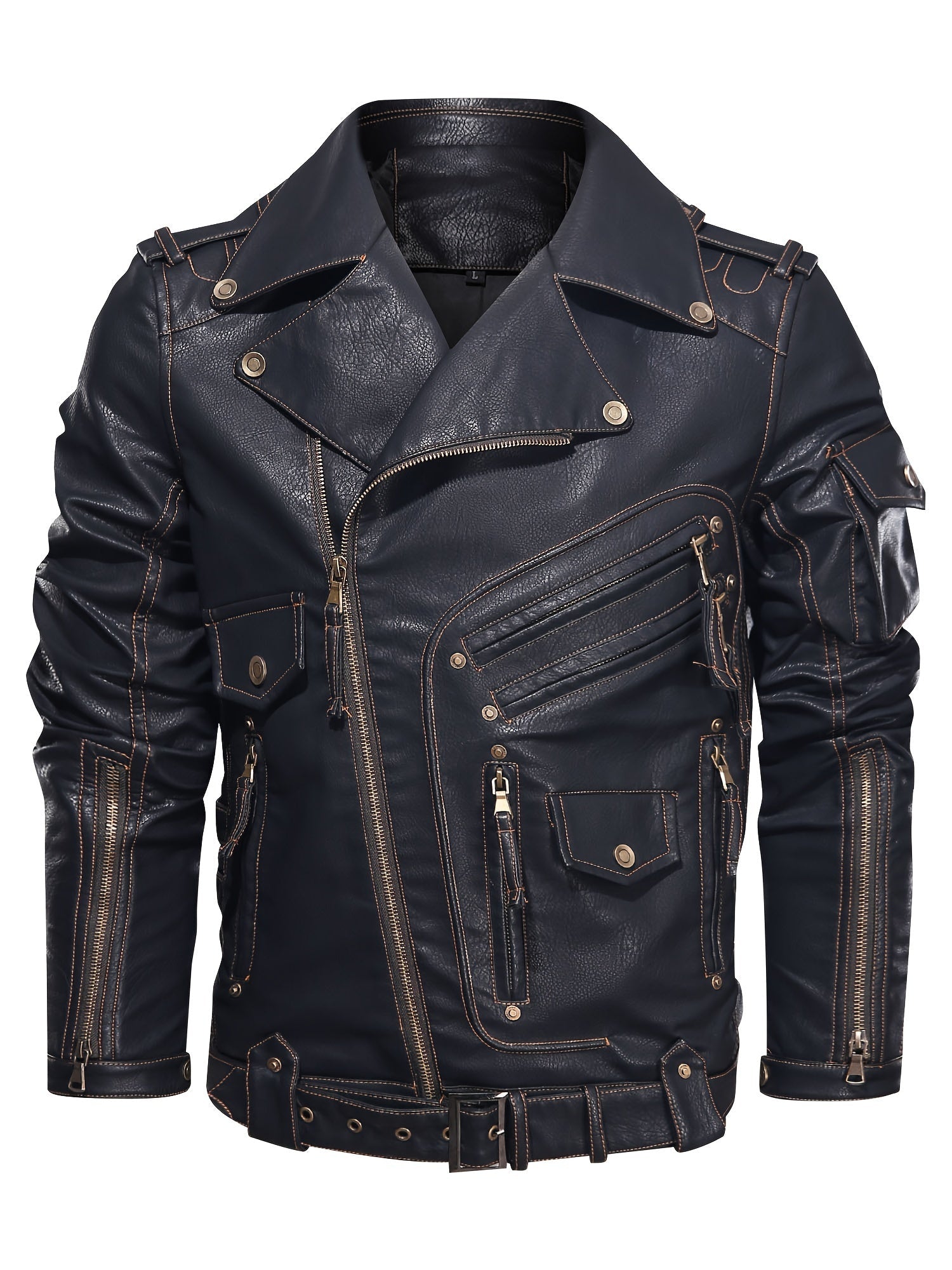 Gordon | Military Leather Biker Jacket
